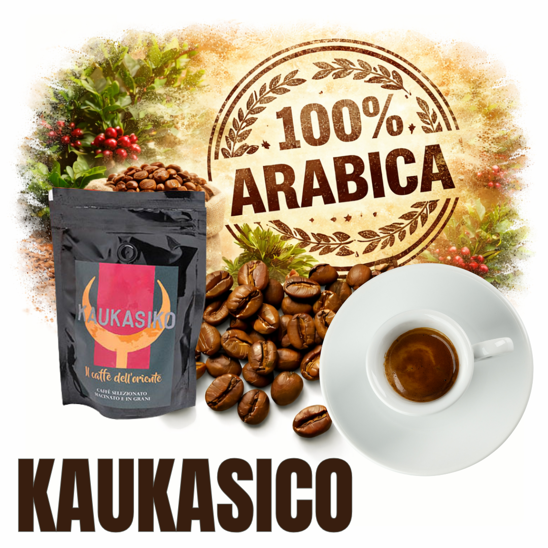 Kaukasiko Coffee – Premium Arabica Blend, Whole Bean or Ground for Espresso and Moka